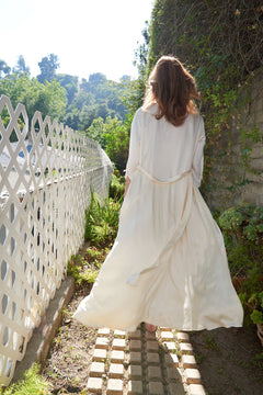 Willow Robe in Ivory Charmeuse Silk