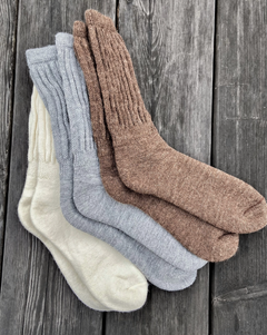 Alpaca Socks- Chocolate, Beige, Ivory & Grey