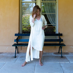 Willow Robe in Ivory Charmeuse Silk