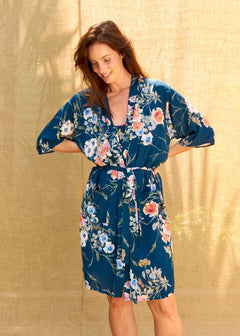 Cara Robe in Navy French Floral