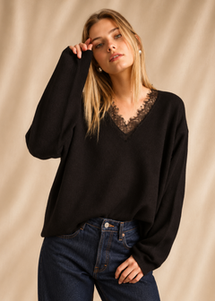 THE SYLVIE | Lace-Trim Sweater