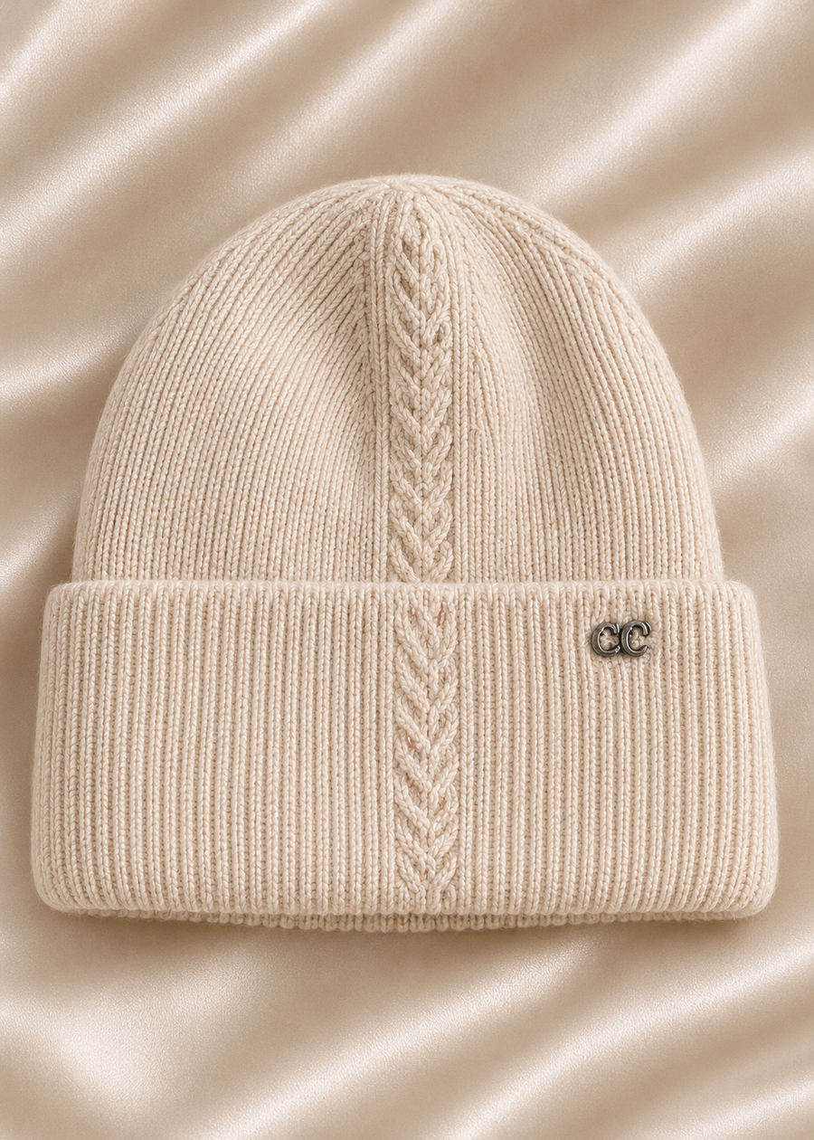 ELISE Knit Beanie — Pale Blush