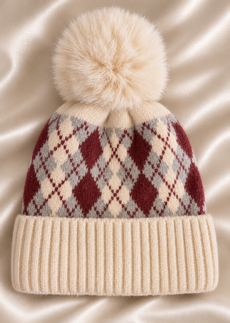 The Colette Argyle Pom Beanie