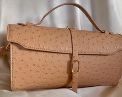 Toffee Ostrich Convertible Satchel