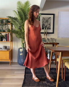 The Ivy Slip Dress in Rosewood