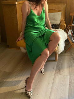 The Paloma Slip Dress — Emerald