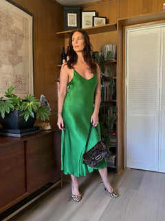 The Paloma Slip Dress — Emerald