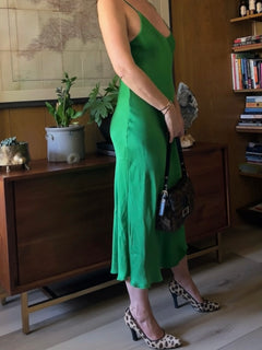 The Paloma Slip Dress — Emerald