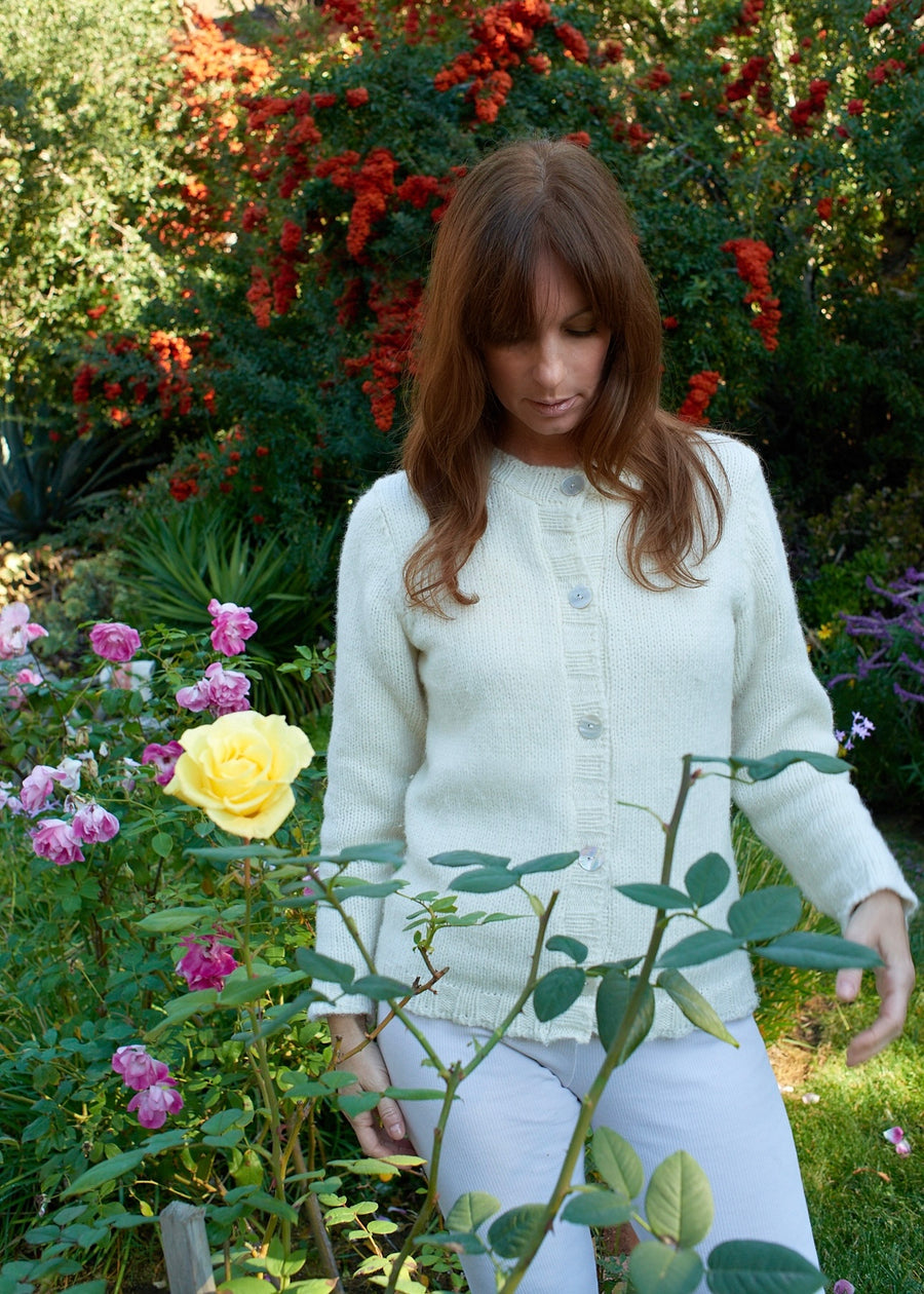 Anisa Alpaca Cardigan in Ivory