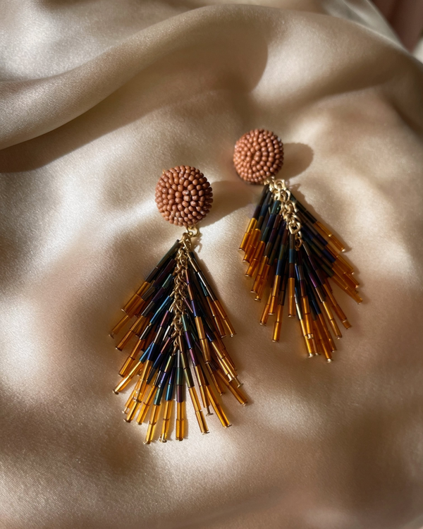 The Alma Beaded Fringe Earrings
