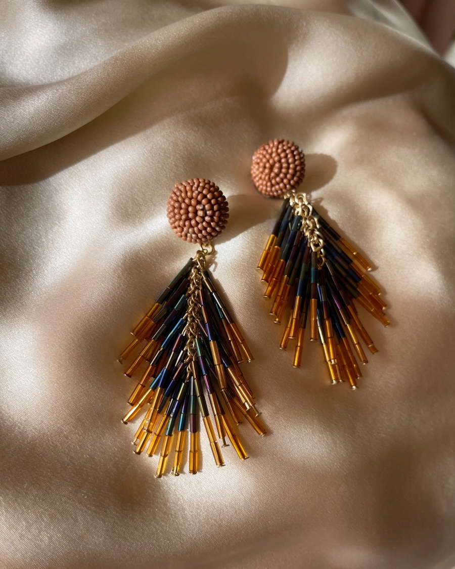 The Alma Beaded Fringe Earrings