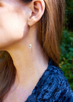 Threader Earrings in Crystal