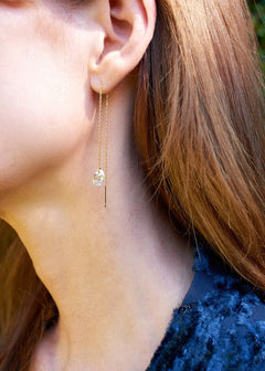 Threader Earrings in Crystal