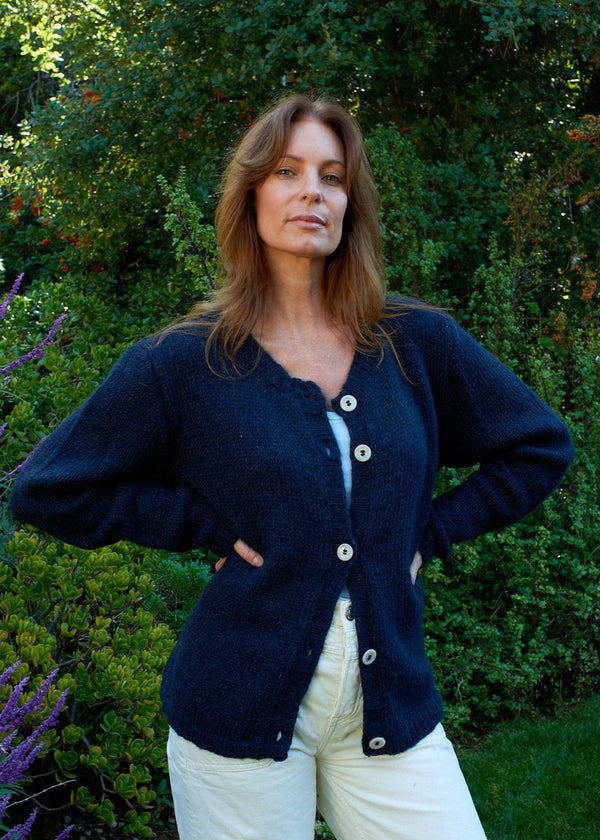 Anisa Alpaca Cardigan in Navy