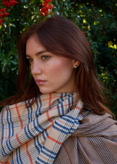 Plaid & Stripe Scarf in Neutral