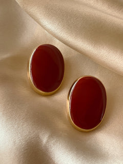 The Romy Earrings — Oxblood