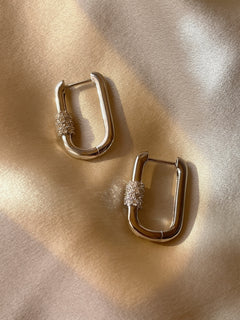 The Noa Pavé Hoops - Silver