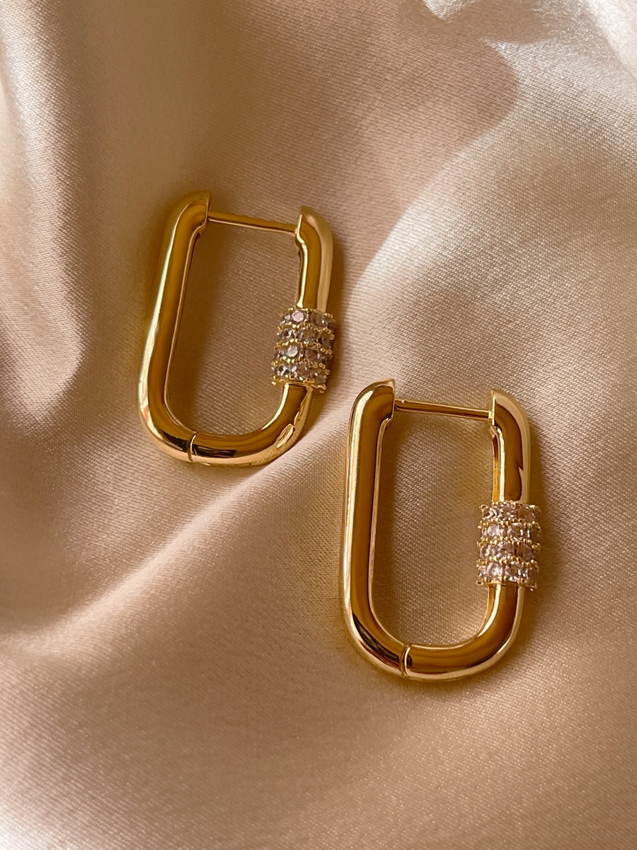 The Noa Pavé Hoops - Gold