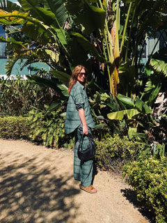 Estelle Pant – Silk Cotton in Sagewood Stripe