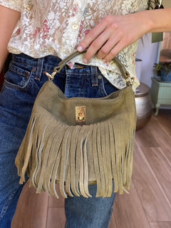The Stevie Fringe Bag – Olive