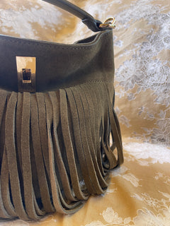 The Stevie Fringe Bag – Olive
