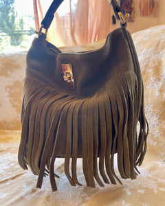 The Stevie Fringe Bag – Olive