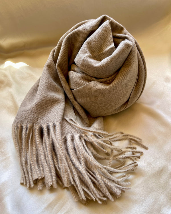 The Bianca Cashmere Blend Scarf — Mushroom Grey