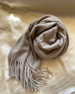 The Bianca Cashmere Blend Scarf — Mushroom Grey