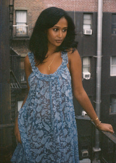 Ava in Sheer Dusty Blue