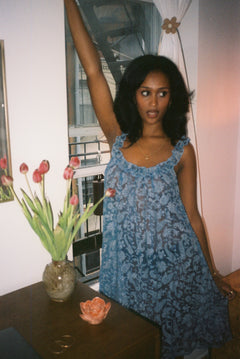 Ava in Sheer Dusty Blue