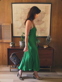 The Paloma Slip Dress — Emerald