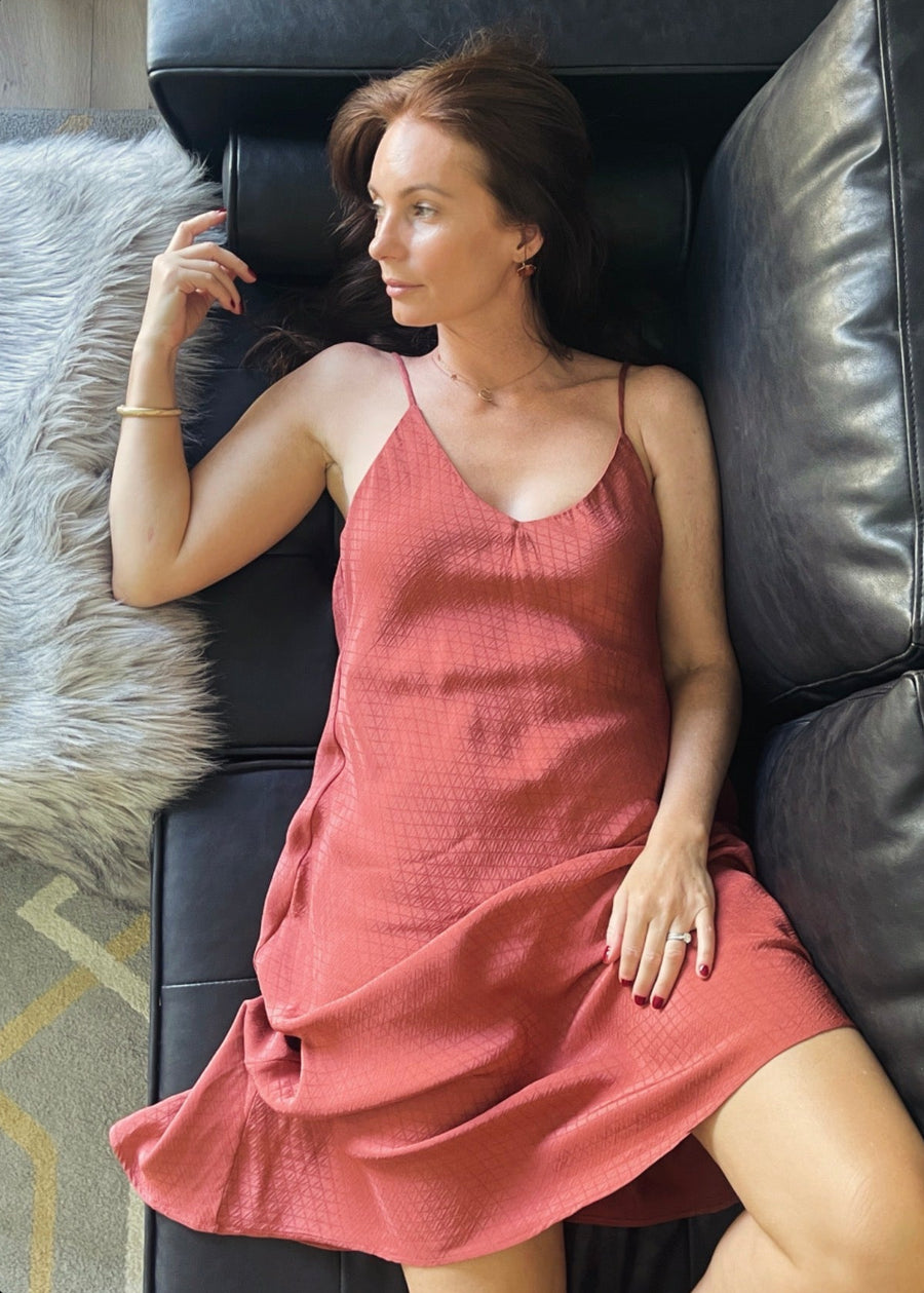 The Ivy Slip Dress in Rosewood