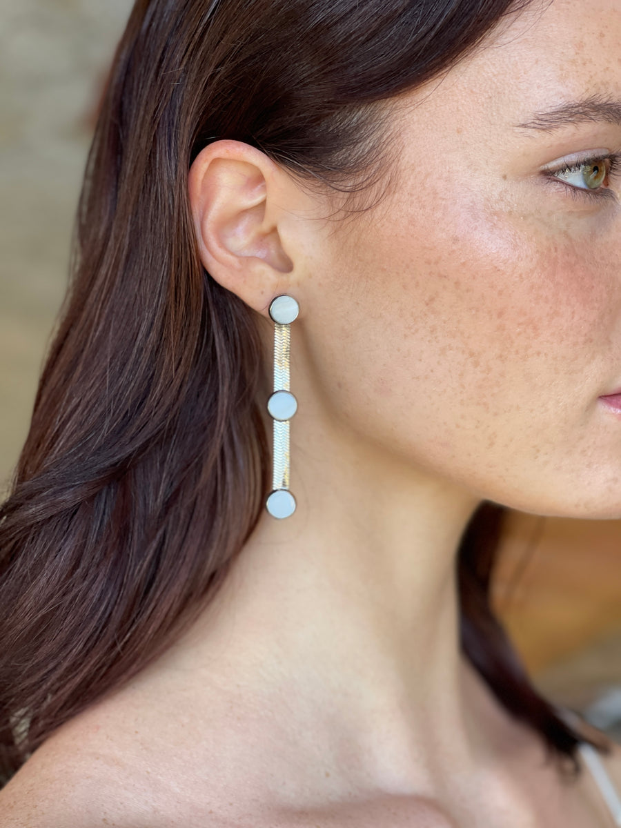 Luna Drop Earrings in Silver or Gold