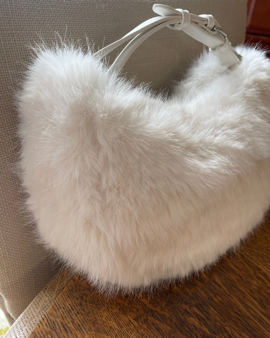 White Faux Fur Bag