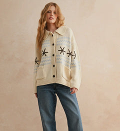 Cotton Collared Cardigan