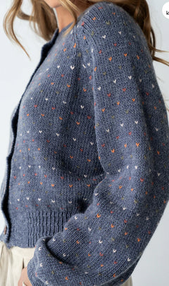 Speckled Button-Up Cardigan Sweater