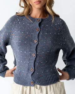 Speckled Button-Up Cardigan Sweater