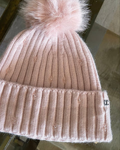 Blush Pink Pom Beanie
