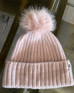 Blush Pink Pom Beanie