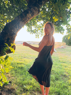 The Ivy Silk Slip in Olive