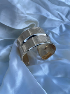 Gold Sculptural Wide Cuff Bracelet