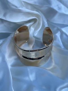 Gold Sculptural Wide Cuff Bracelet