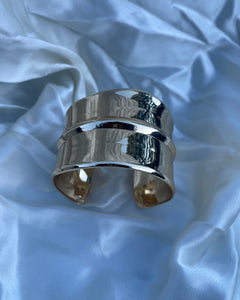 Gold Sculptural Wide Cuff Bracelet