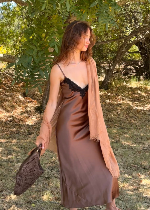 Solange Silk Dress - Bronze