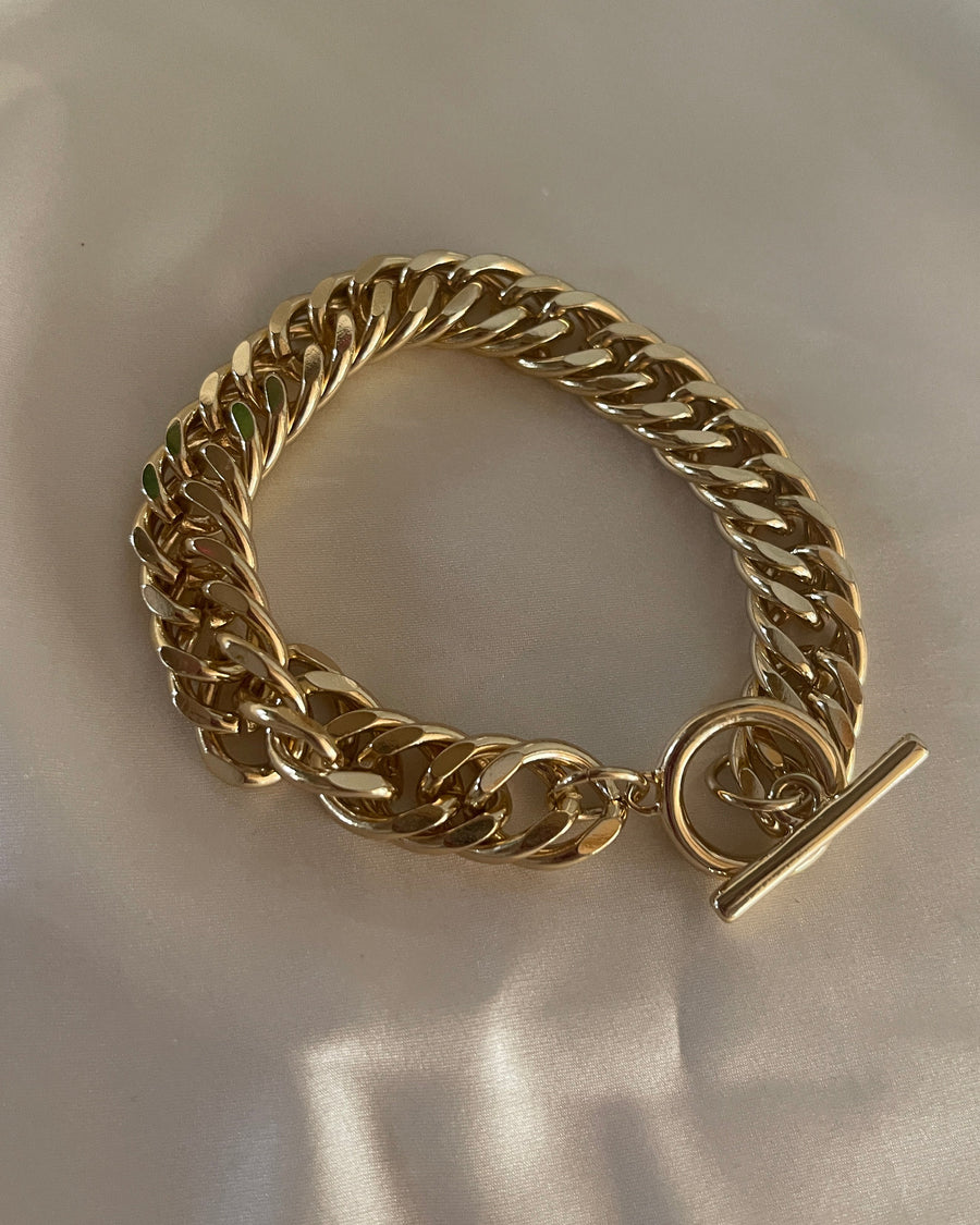 Chunky Gold Chain Toggle Bracelet