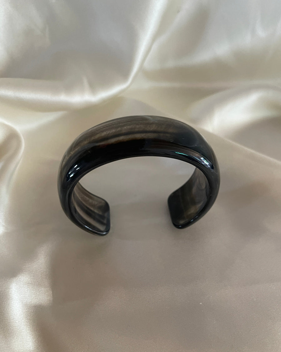 Smoky Charcoal Resin Cuff Bracelet