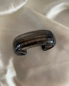 Smoky Charcoal Resin Cuff Bracelet