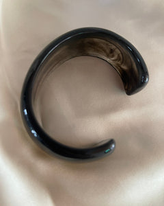 Smoky Charcoal Resin Cuff Bracelet