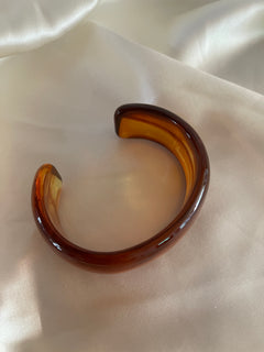Amber Tortoise Resin Cuff Bracelet