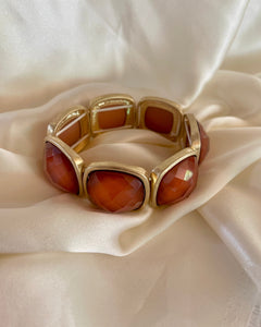 Cognac Glow Cushion Bracelet